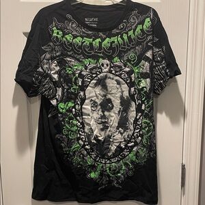Beetlejuice Black and Green Graphic Tee